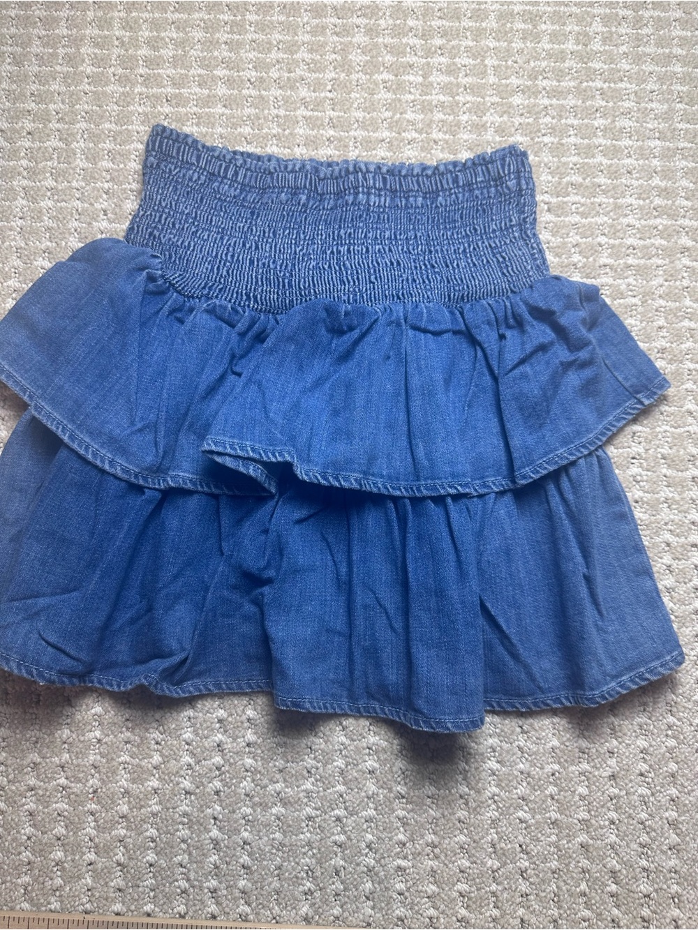 NWOT aerie Blue Tiered Ruffle Mini Skirt - Picture 2 of 5